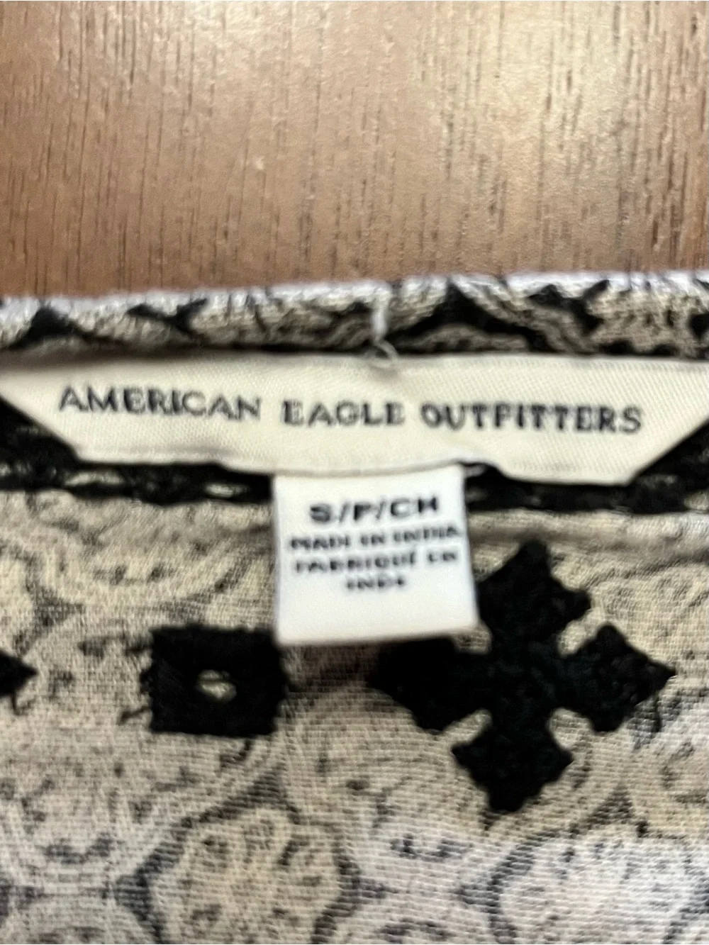 American Eagle Boho Black and White Romper Size Small - Picture 7 of 9